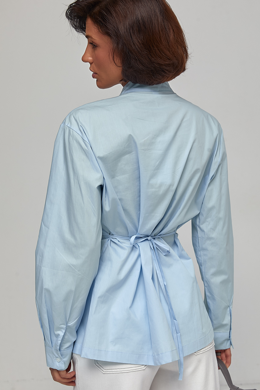 Класична сорочка з коміром-стійкою - блакитний колір, ONE SIZE 1