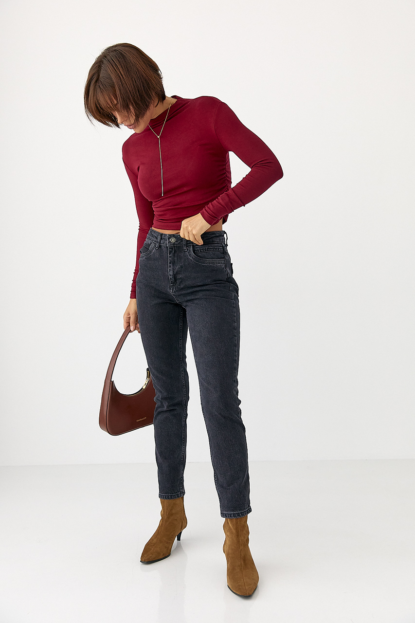 Жіночі джинси Mom Fit - чорний колір, 36 3