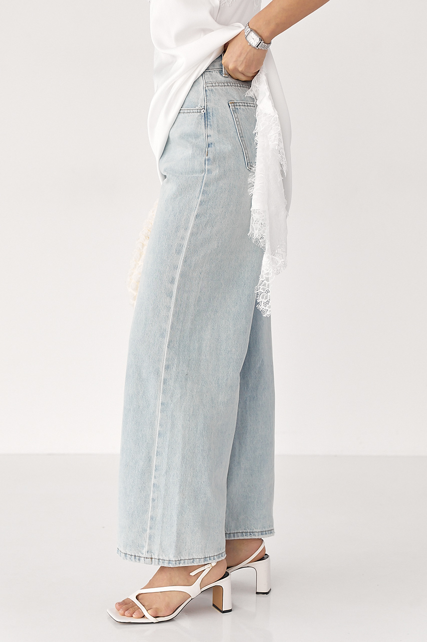 Прямі блакитні джинси Wide leg - блакитний колір, L 1