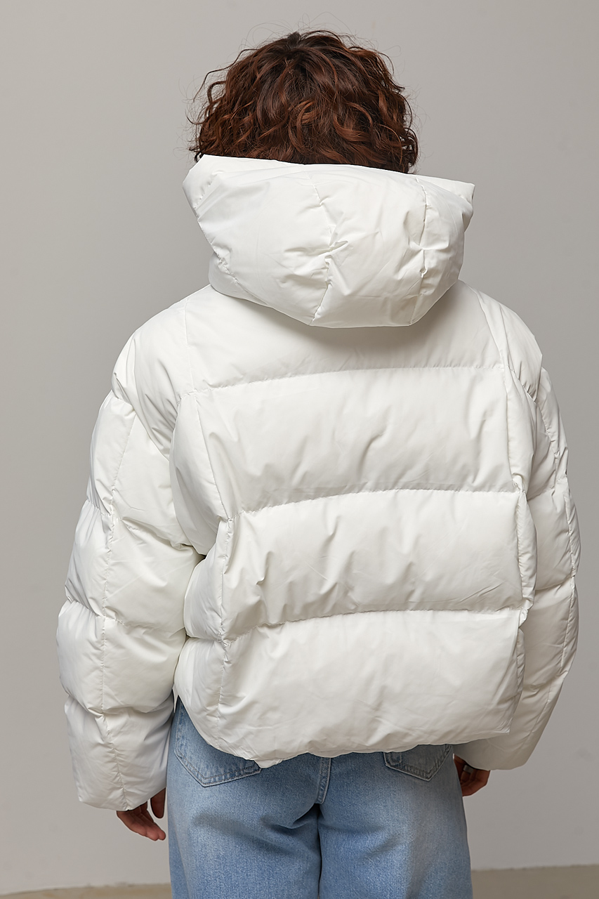 Коротка куртка oversize з капюшоном - білий колір, ONE SIZE 1