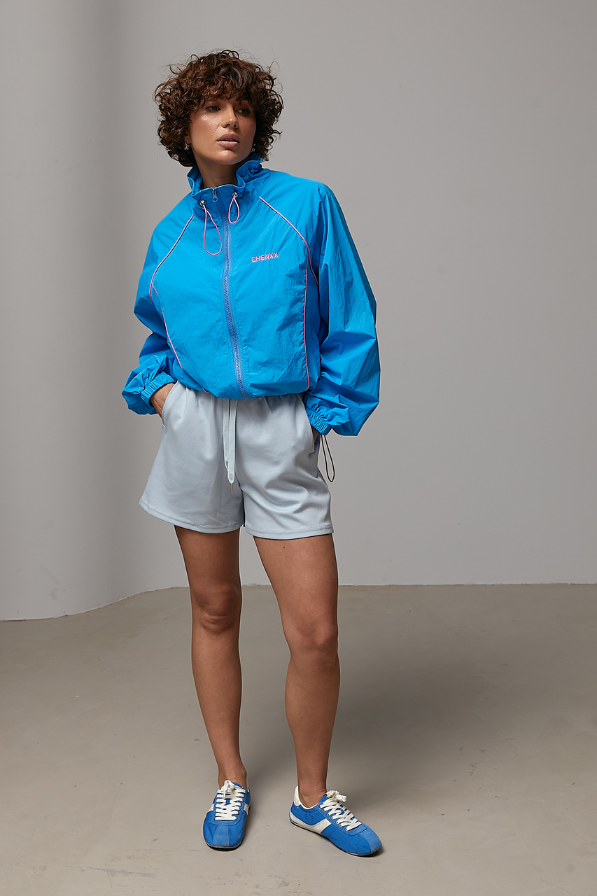 Легка вітровка з контрастними вставками - синій колір, ONE SIZE 2