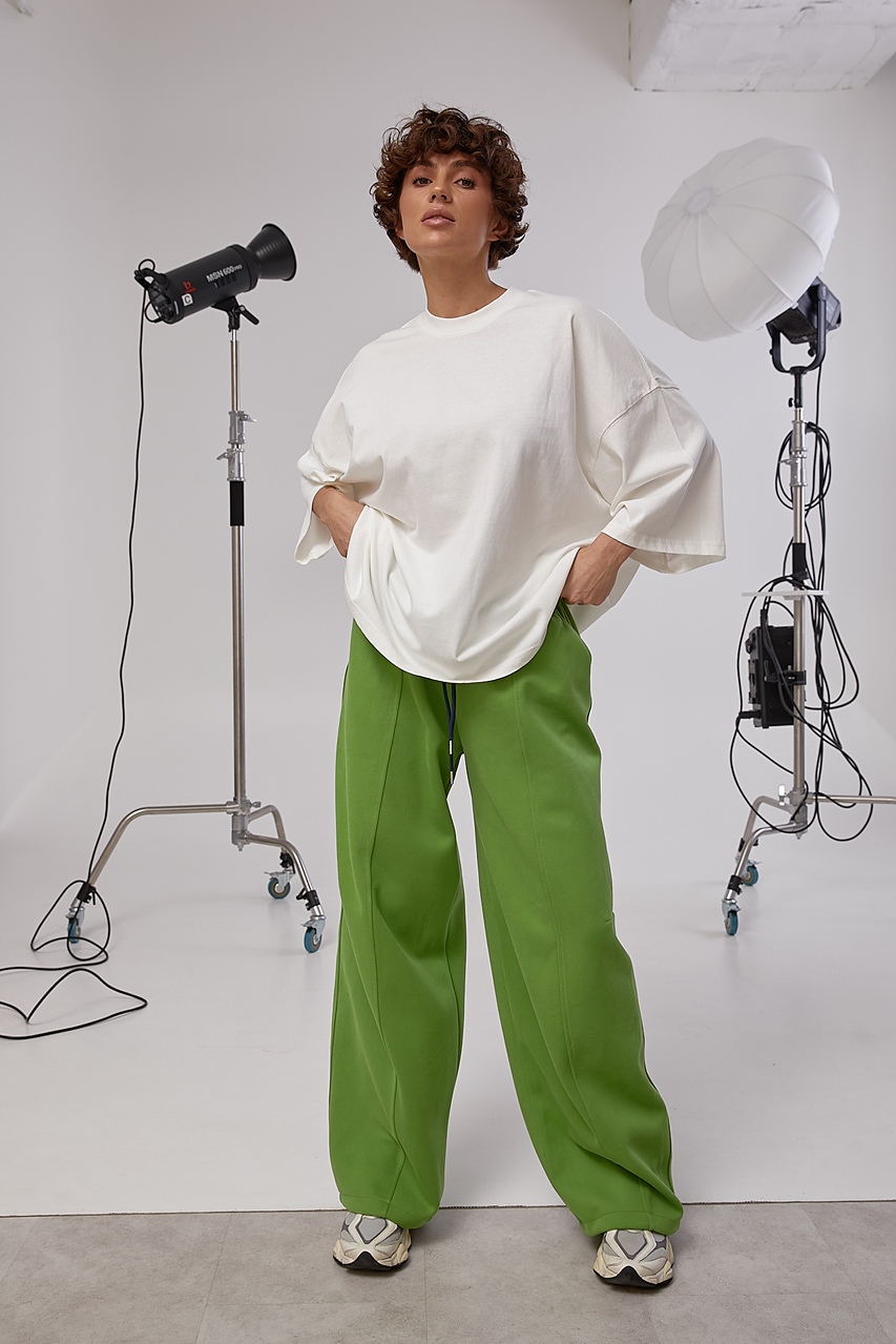 Вільні спортивні штани з кишенями - зелений колір, ONE SIZE 2
