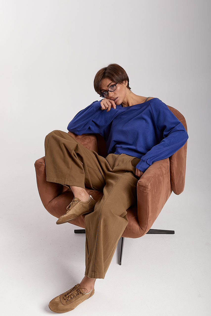 Вільна кофтинка у комлекті з майкою - синій колір, ONE SIZE 3