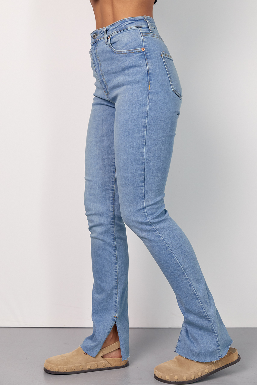 Жіночі джинси skinny з розрізами - блакитний колір, 38 1