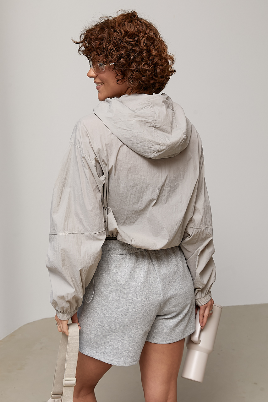 Легка жіноча вітровка на блискавці - сірий колір, ONE SIZE 1