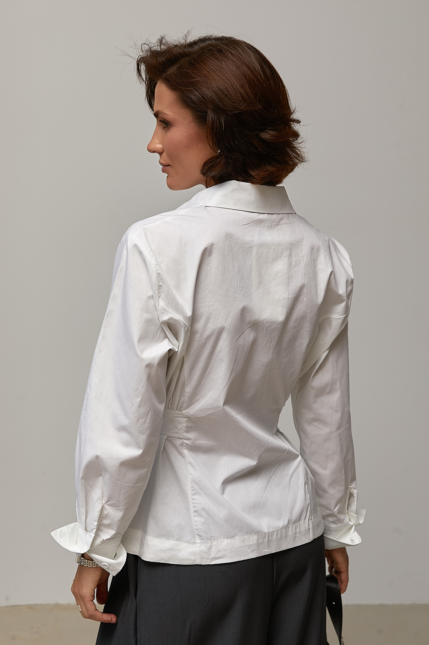 Класична сорочка з акцентом на талії - білий колір, ONE SIZE 1
