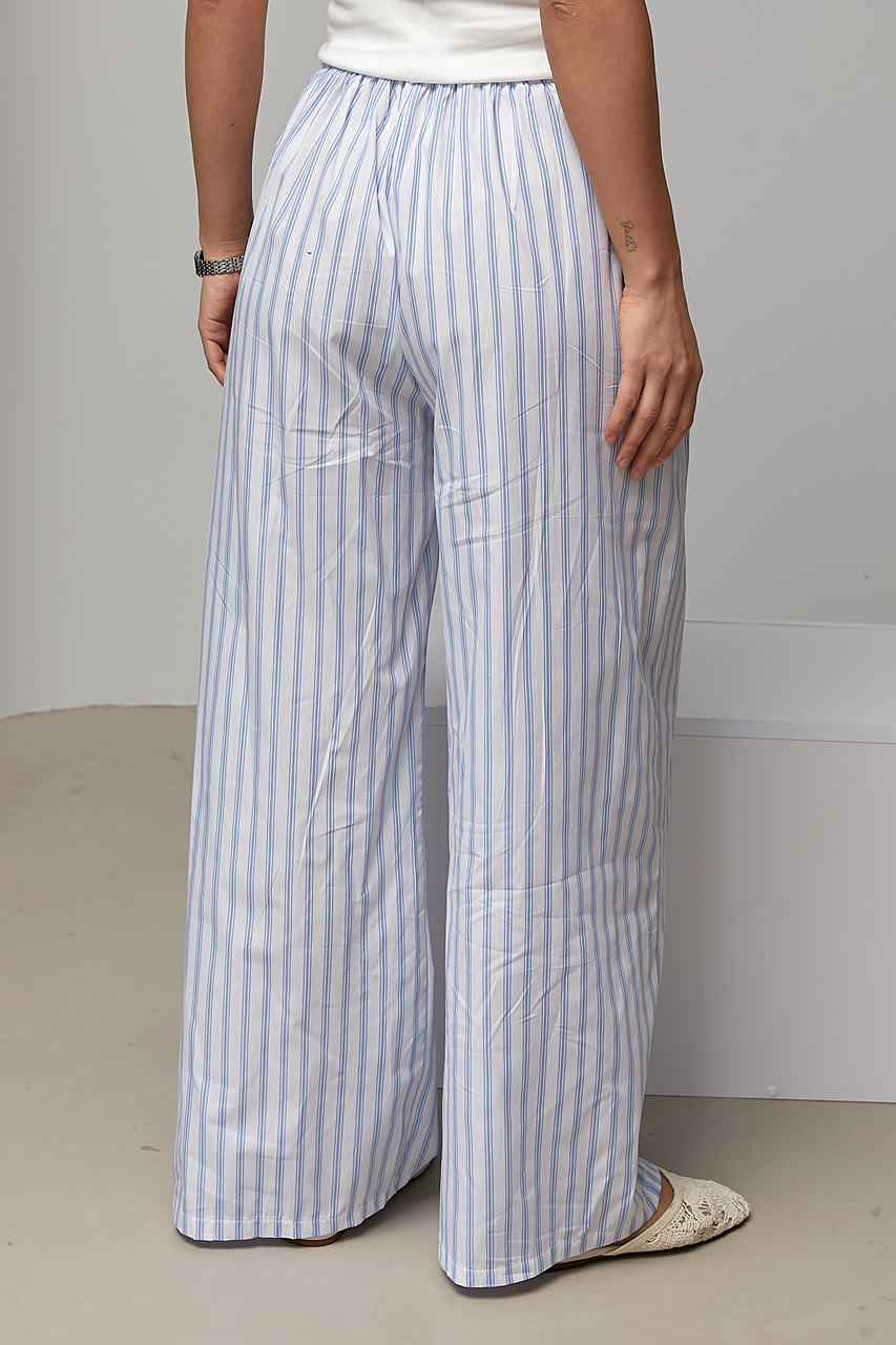 Широкі прямі штани у смужку - білий колір, ONE SIZE 1