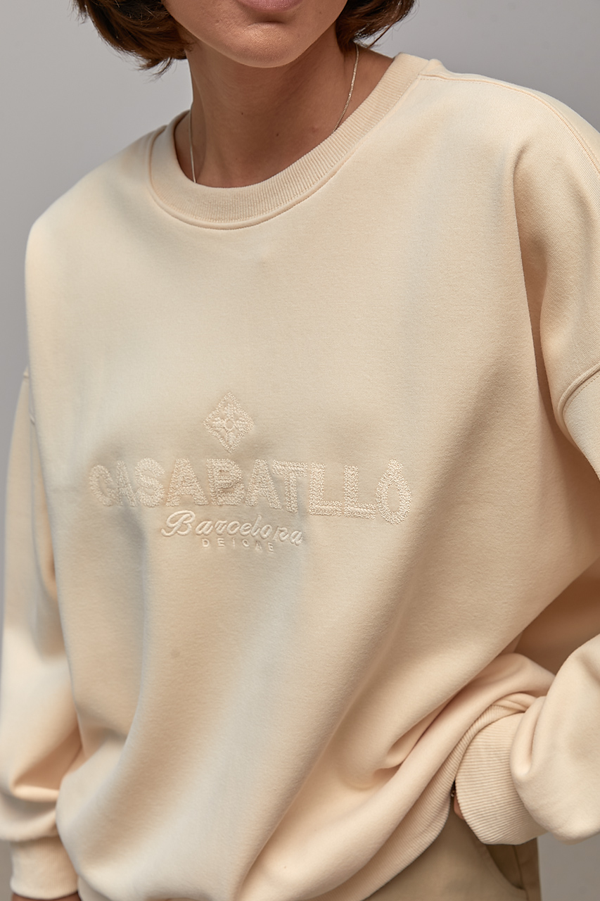Жіночий утеплений світшот oversize з начосом - кремовий колір, ONE SIZE 3