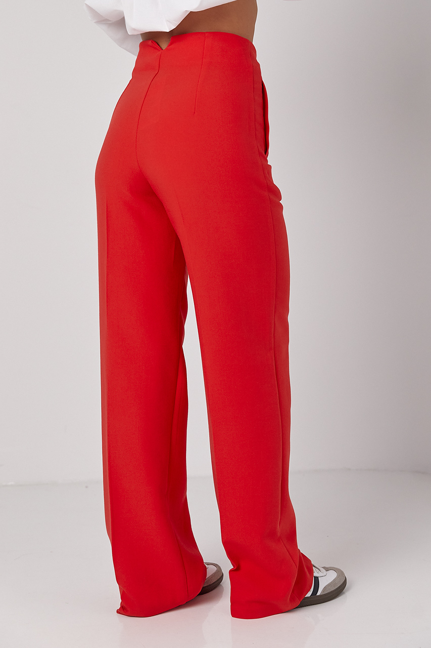 Класичні жіночі штани зі стрілками - червоний колір, XS 1