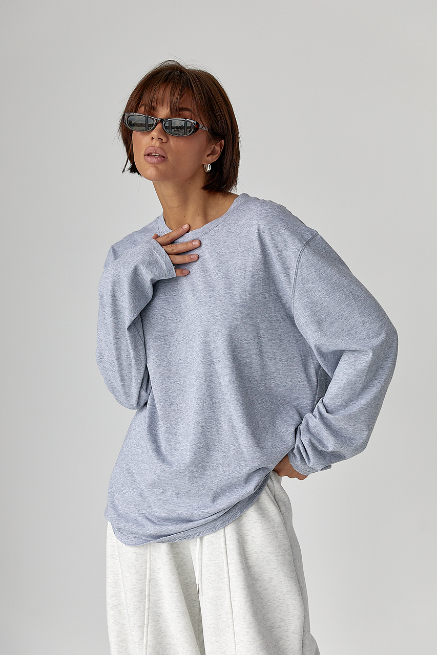 Однотонний базовий лонг oversize - сірий колір, ONE SIZE
