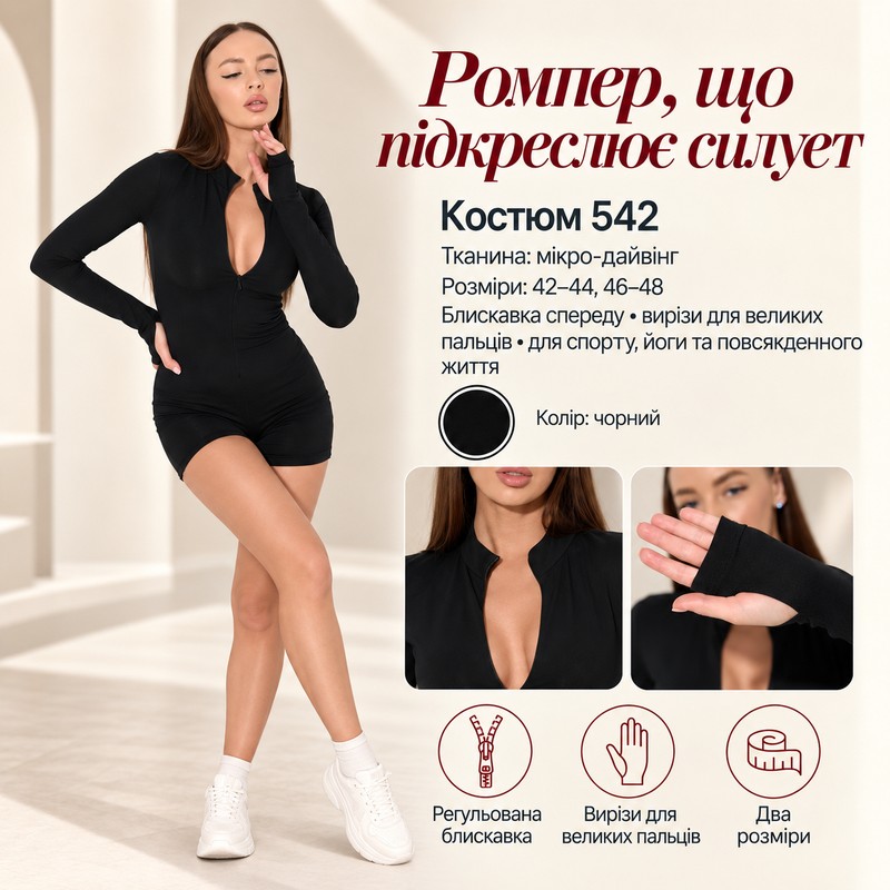 Костюм (чорний 46-48) (542)
