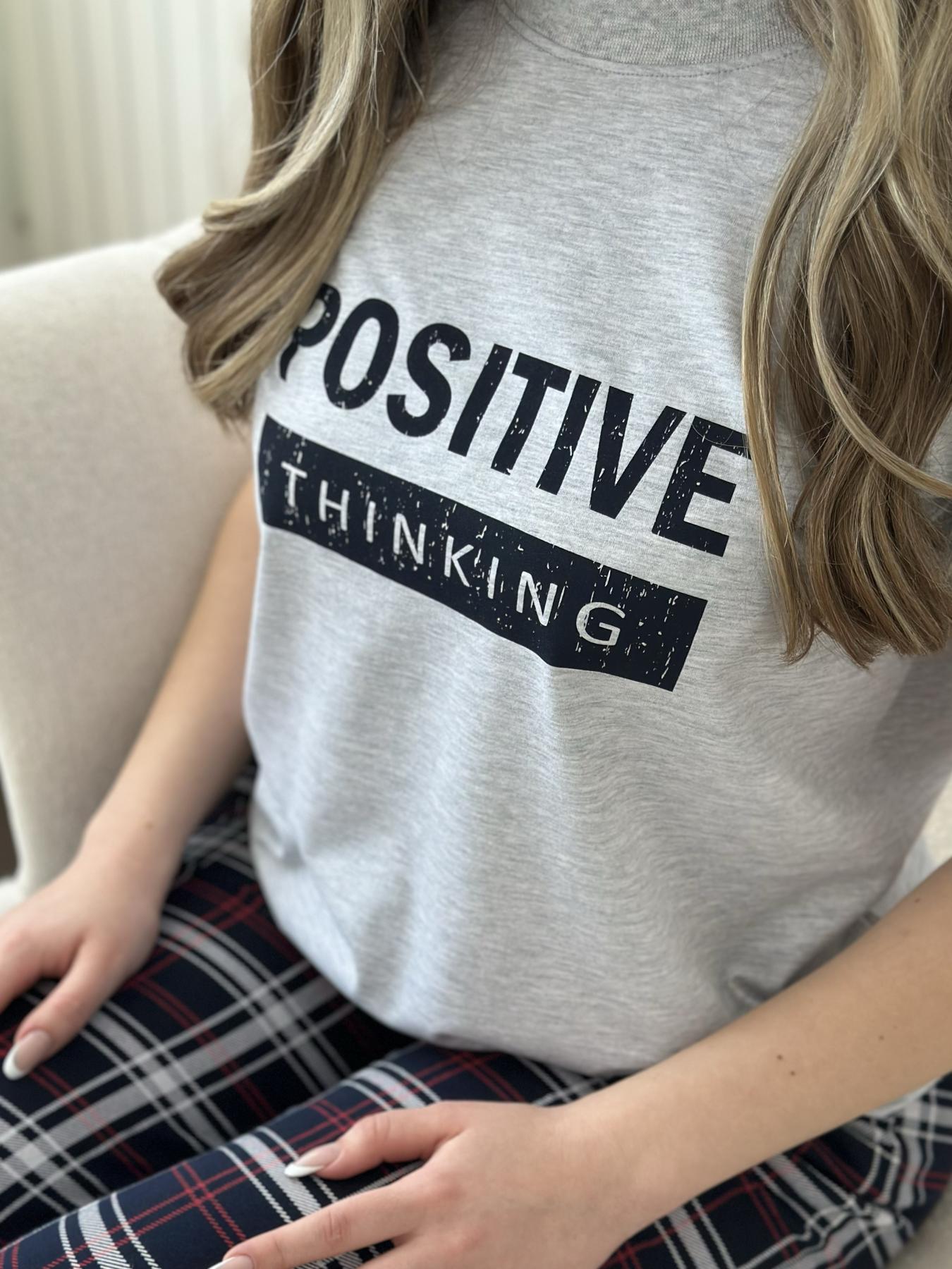 Піжама жіноча комплект штани+футболка Positive thinking 1
