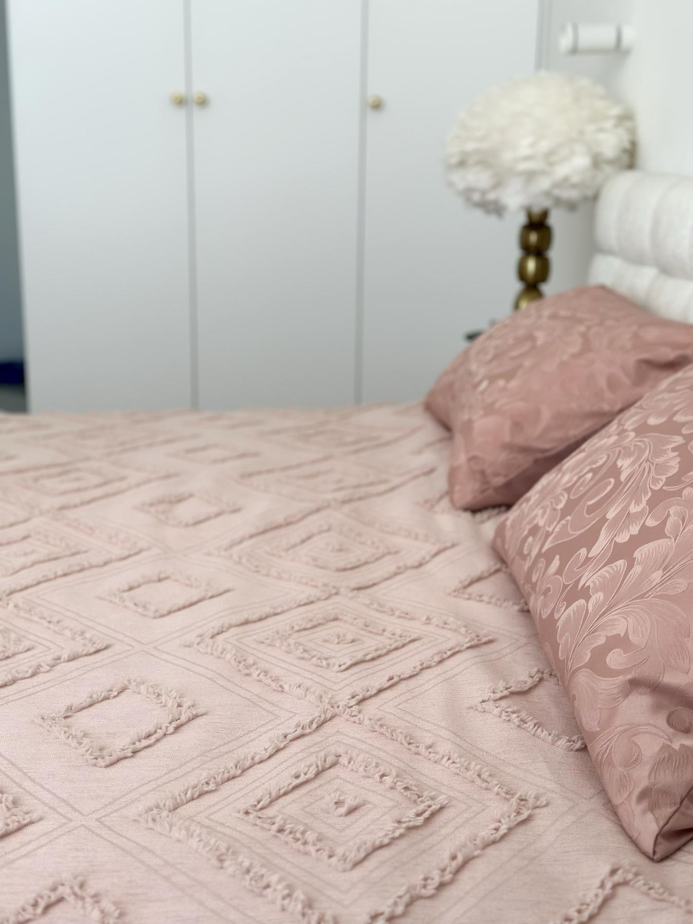 Покривало «Diamond Nordic» 200x220 см, тьмяно-рожевий 3