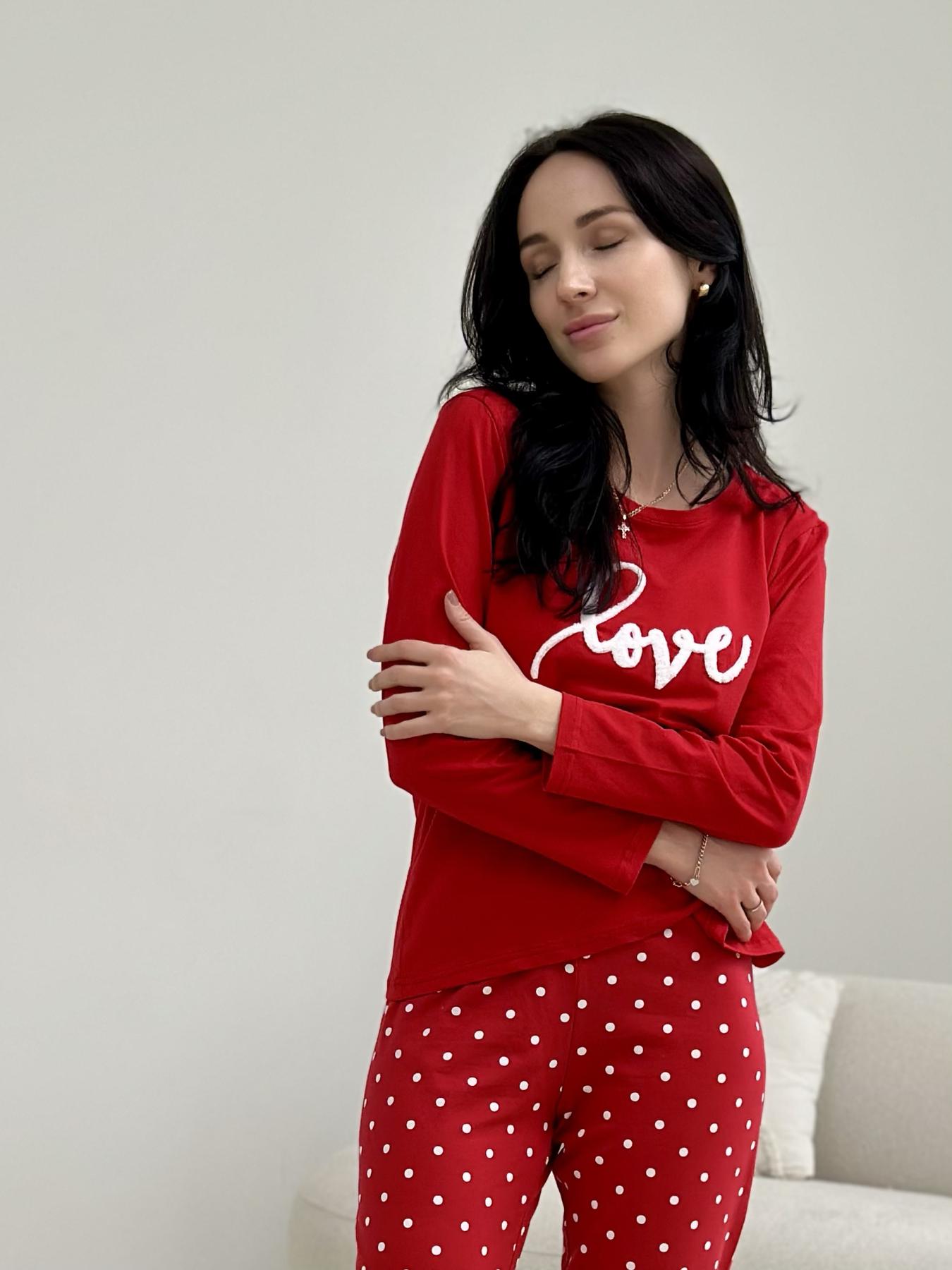 Піжама жіноча трикотажна Love, червона