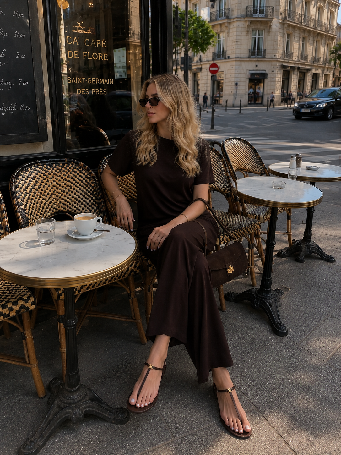 Жіночий костюм Dolce Vita з віскози футболка та штани палаццо шоколад 1